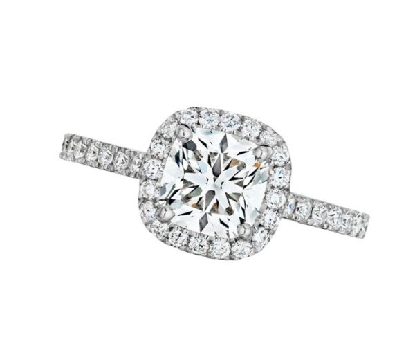 Ideal Cushion Cut Forevermark Diamond Engagement Ring