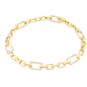 B0140200 Diamond Gold Link Bracelet