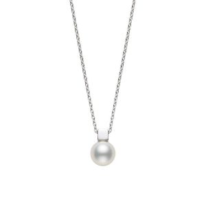 Mikimoto 18K White Gold 7m Akoya Pearl Necklace With Square Modern Bail, 18"
