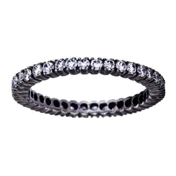 18 Karat White Gold Black Rhodium Eternity Band