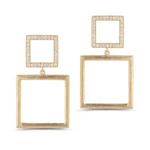 E512630146Y Modern Square Diamond Earrings