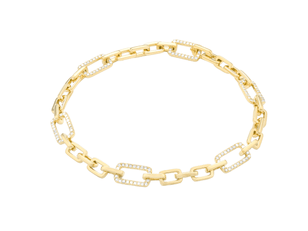 B0140200 Diamond Gold Link Bracelet