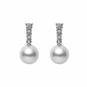 Mikimoto pearl & diamond drop earrings