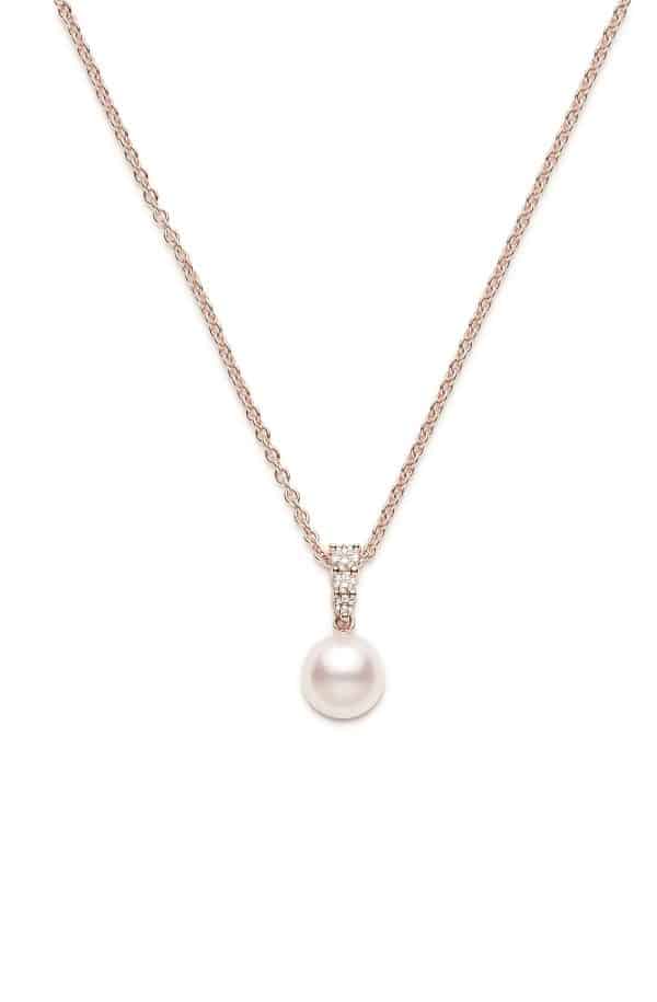 Mikimoto Morning Dew Akoya Cultured Pearl Pendant – 18K Pink Gold