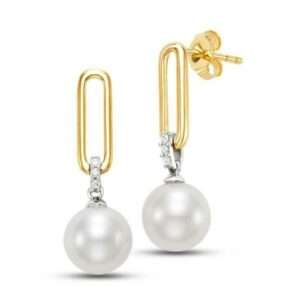 Mastoloni Pearls diamond & pearl link earrings