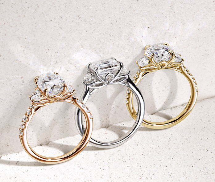 Gabriel & Co engagement rings from the Lotus Collection