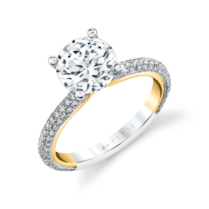 S5019 Two Tone Diamond Engagement Ring Semi Mount by Sylvie