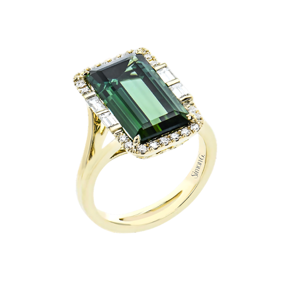 LR2959 Green Tourmaline Diamond Ring by Simon G