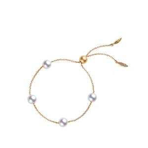 Akoya Cultured Pearl Station Bracelet Set in 18K Gold