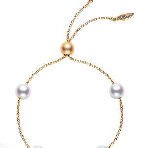 Akoya cultured pearl - 7.5mm, Diamond - 0.07ct, 18K Yellow Gold MDQ10025ADXK