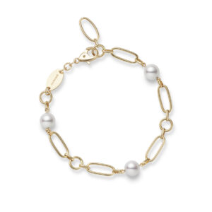 Mikimoto gold link & pearl bracelet