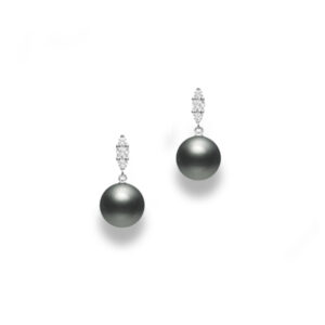 Mikimoto Black South Sea pearl & diamond earrings