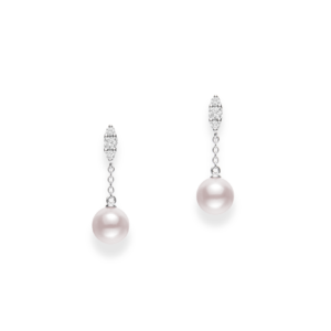 Mikimoto pearl & diamond drop earrings