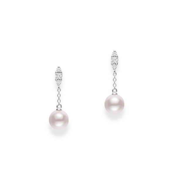 Mikimoto pearl & diamond drop earrings