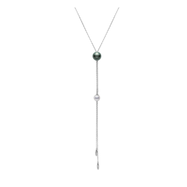 Mikimoto Pearl & Diamond Lariat Necklace