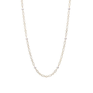 Mikimoto Gold Link & Akoya Pearl Station Necklace