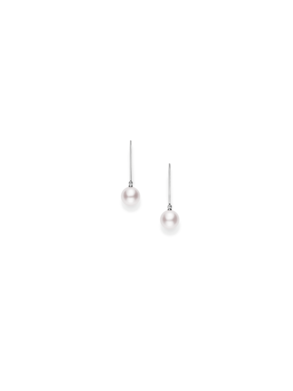 Mikimoto White Gold & Pearl Euro Drop Earrings