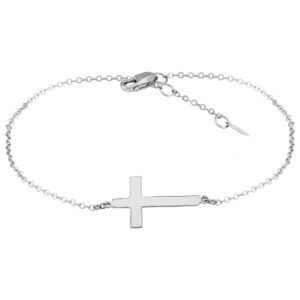 Sideways Polished Cross Bracelet