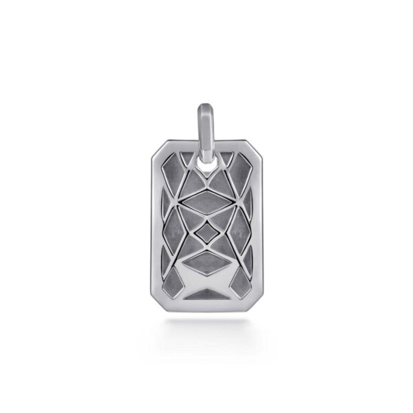 Sterling Silver Designer Dog Tag Pendant - Image 2