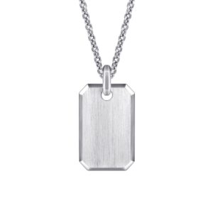 925 Sterling Silver Designer Dog Tag Pendant Ser#S1567719