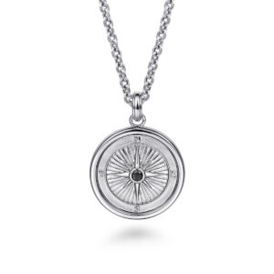 Designer Compass Pendant with Black Spinal Stone Ser#S1565076