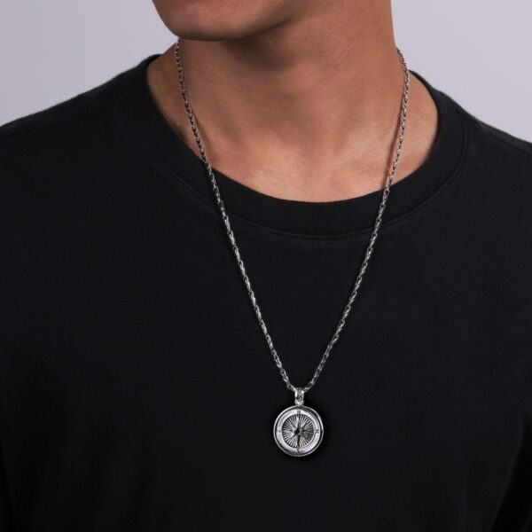 Designer Compass Pendant with Black Spinal Stone Ser#S1565076