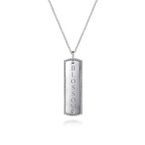 925 Sterling Silver Bujukan Diamond ID Necklace Ser#S1606749