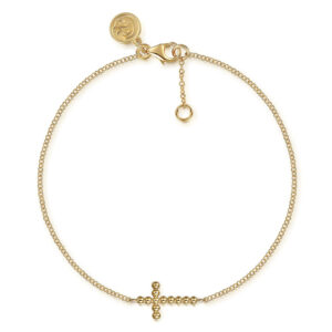 14ky Plain Gold Bujukan Cross Bracelet- 7", Serial# S1999323