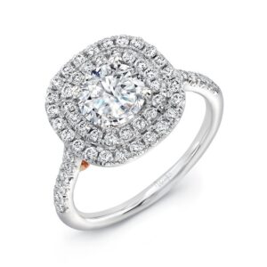 Double-Halo Round Diamond Engagement Ring