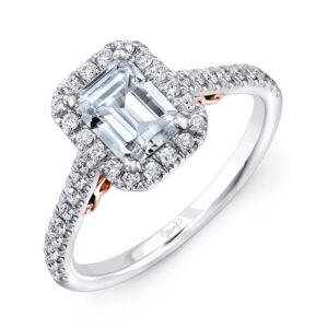 Halo Emerald Cut Engagement Ring