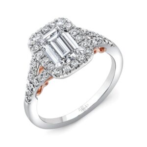 Halo Emerald Cut Engagement Ring