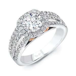 3-Row Round Engagement Ring