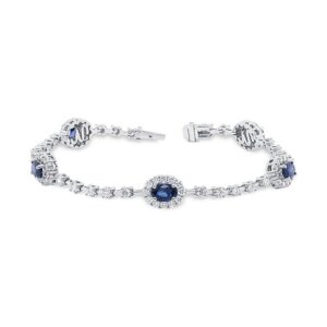 Oval Shaped Blue Sapphire Bracelet