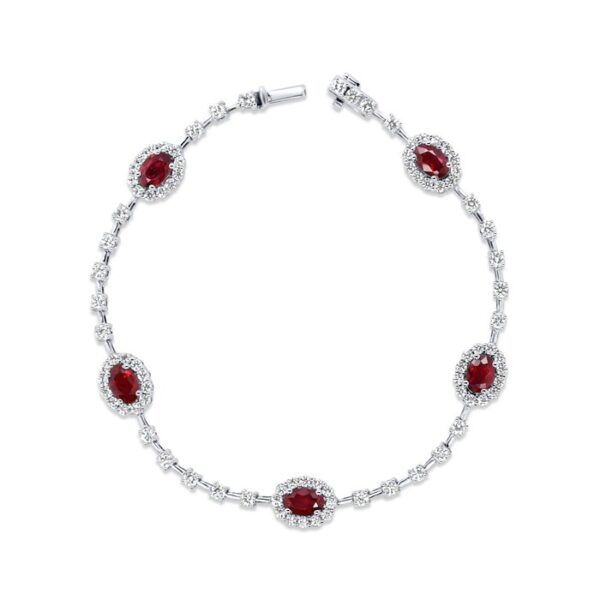 Oval Shaped Ruby Bracelet