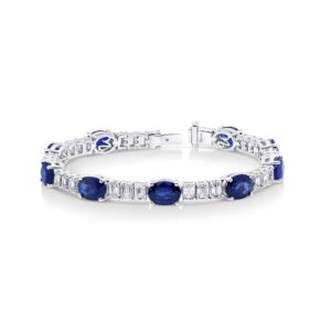 Oval Shaped Blue Sapphire Designer Bracelet