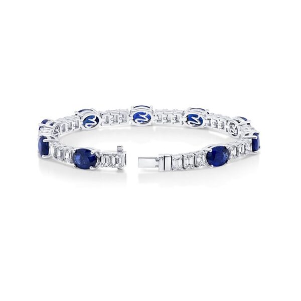 Oval Shaped Blue Sapphire Designer Bracelet - Image 2