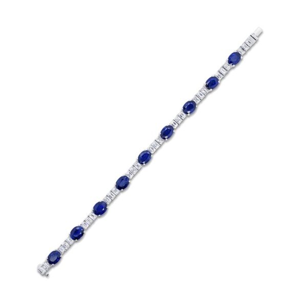 Oval Shaped Blue Sapphire Designer Bracelet - Image 3