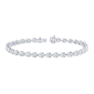 Strand Pear Shaped Diamond Link Bracelet