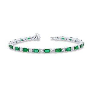 Emerald Cut Emerald Link Bracelet