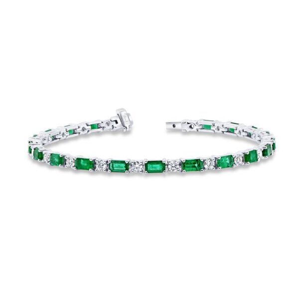 Emerald Cut Emerald Link Bracelet