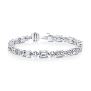 1-Row Emerald Cut Diamond Designer Bracelet