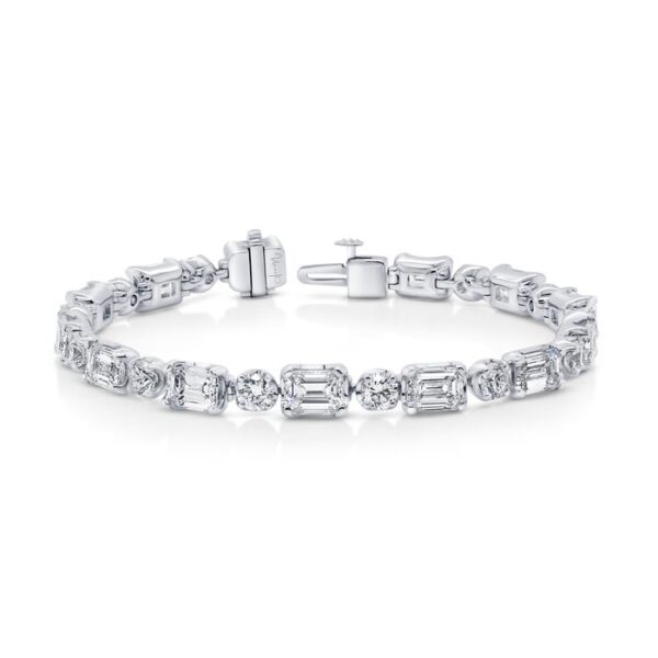 1-Row Emerald Cut Diamond Designer Bracelet