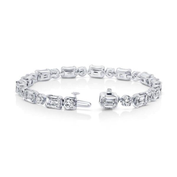 1-Row Emerald Cut Diamond Designer Bracelet - Image 2