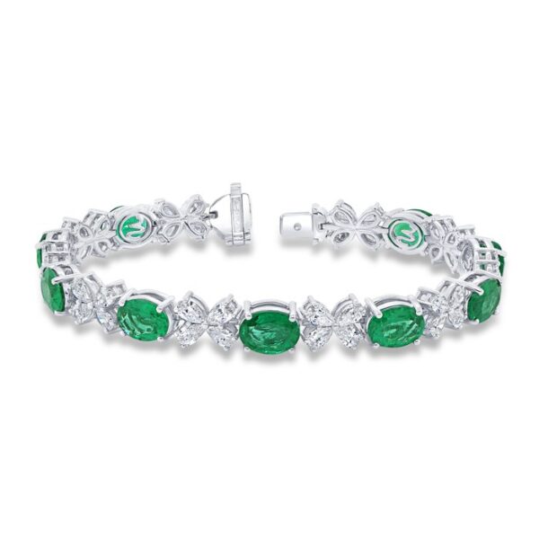 Oval Shaped Emerald Tennis Bracelet