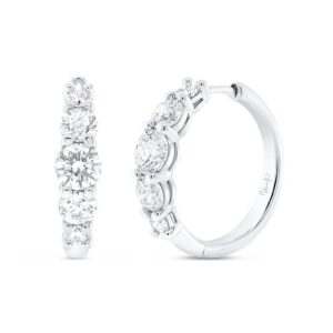 1-Row Round Diamond Huggie Earrings