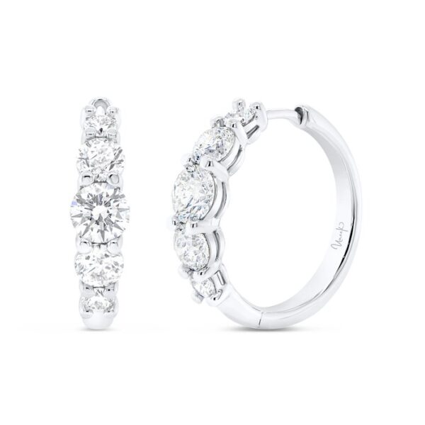 1-Row Round Diamond Huggie Earrings