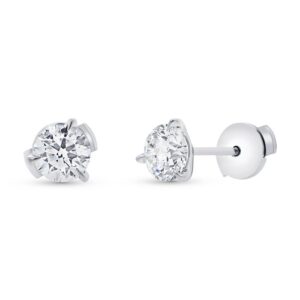 Solitaire Round Diamond Stud Earrings