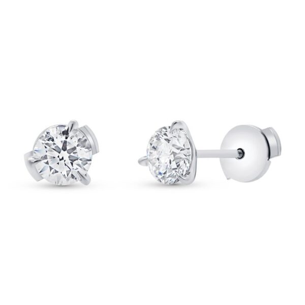 Solitaire Round Diamond Stud Earrings
