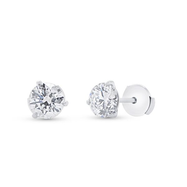 Solitaire Round Diamond Stud Earrings