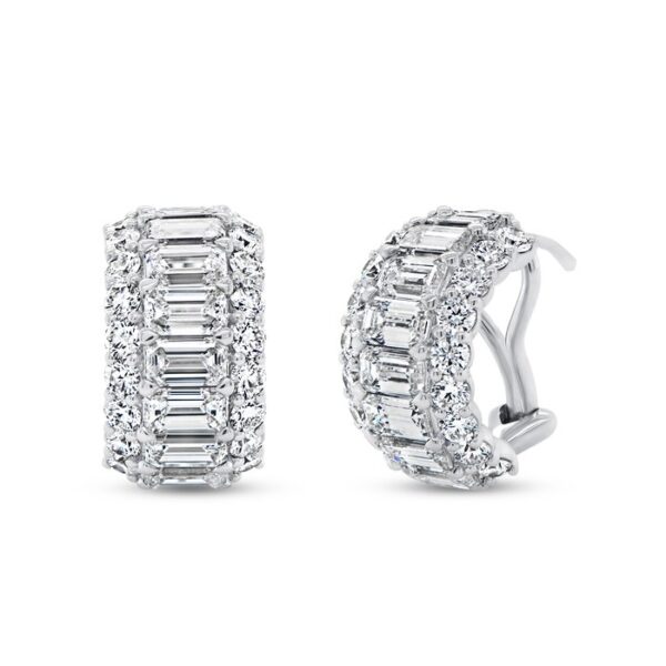 Emerald Cut Diamond Fashion Earrings
